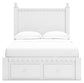 Mollviney Full Panel Storage Bed with Mirrored Dresser and 2 Nightstands