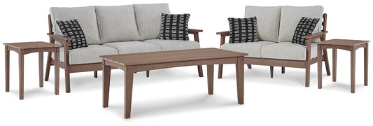 Emmeline Outdoor Sofa and Loveseat with Coffee Table and 2 End Tables Wilson Furniture (OH)  in Bridgeport, Ohio. Serving Bridgeport, Yorkville, Bellaire, & Avondale