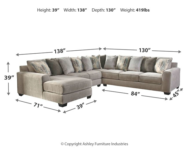 Ardsley 4-Piece Sectional with Ottoman Wilson Furniture (OH)  in Bridgeport, Ohio. Serving Bridgeport, Yorkville, Bellaire, & Avondale