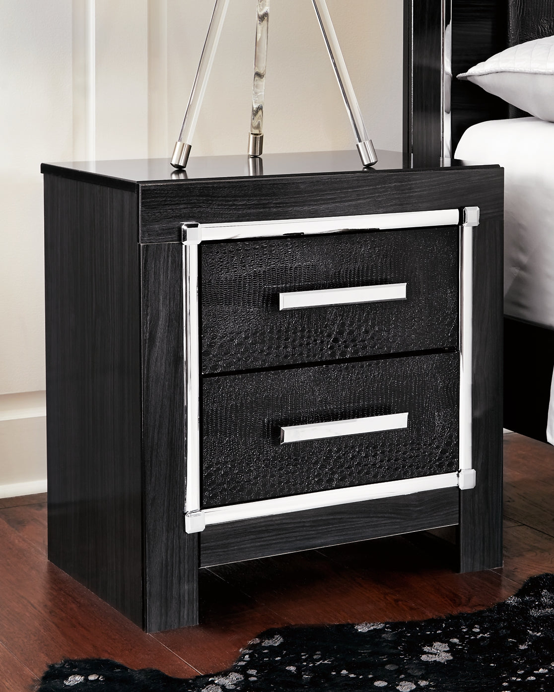 Kaydell Queen Upholstered Panel Storage Bed with Mirrored Dresser, Chest and 2 Nightstands Wilson Furniture (OH)  in Bridgeport, Ohio. Serving Bridgeport, Yorkville, Bellaire, & Avondale